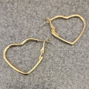 Elegant Gold Heart Hoop Earrings